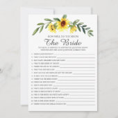 Wie gut kennen Sie das Bride Brautparty Game? Einladung (Vorderseite)