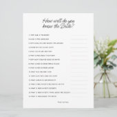 Wie gut kennen Sie das Bride Brautparty Game? Einladung (Stehend Vorderseite)