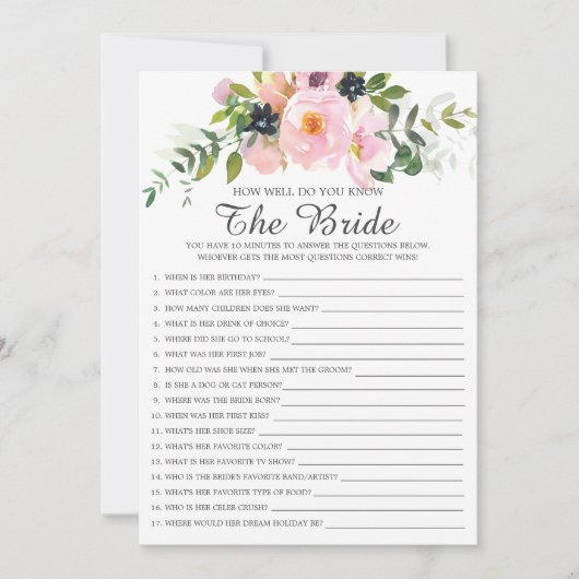 Wie gut kennen Sie das Bride Brautparty Game? Einladung (Vorderseite)