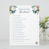 Wie gut kennen Sie das Bride Brautparty Game? Einladung (Stehend Vorderseite)