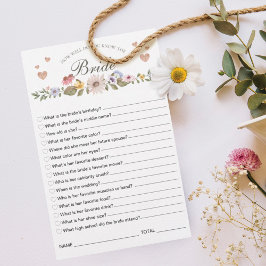 Wie gut kennen Sie das Bride Brautparty Game? Einladung