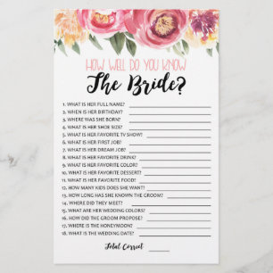 Wie gut kennen Sie das Bride-Brautparty-Spiel?