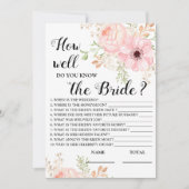 Wie gut kennen Sie das Bride Floral Bridal Game? Einladung (Vorderseite)