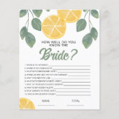Wie gut kennen Sie das Bride Lemon Bridal Game? (Vorderseite)