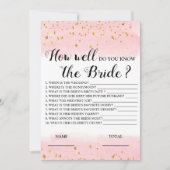 Wie gut kennen Sie das Bride Pink Bridal Game? Einladung (Vorderseite)