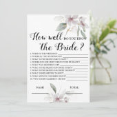 Wie gut kennen Sie das Bride Pink Bridal Game In? Einladung (Stehend Vorderseite)