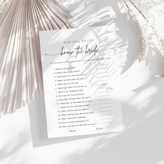 Wie gut kennen Sie das Bride-Spiel?
