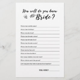 Wie gut kennen Sie das Bride-Spiel?