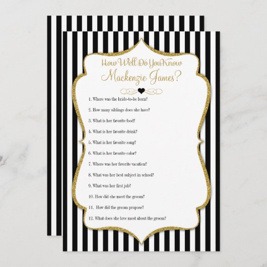 Wie gut kennen Sie das Bridge Brautparty Black (Vorne/Hinten)