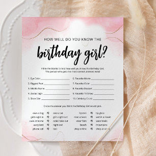 Wie gut kennen Sie das Geburtstags-Girl-Pink-Spiel