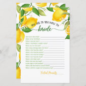 Wie gut kennen Sie die Braut - Lemon (Vorne/Hinten)