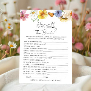 Wie gut kennen Sie die Bride Boho Game Card? Einladung