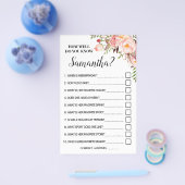 Wie gut kennen Sie die Bride Brautparty Game Card? Flyer (Einzeln)