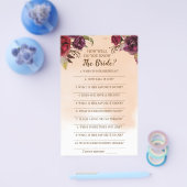 Wie gut kennen Sie die Bride Burgundy Game Card? Flyer (Einzeln)