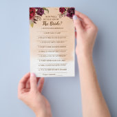 Wie gut kennen Sie die Bride Burgundy Game Card? Flyer (Handgriff)