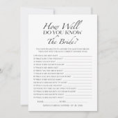 Wie gut kennen Sie die Bride Game Card? Einladung (Vorderseite)