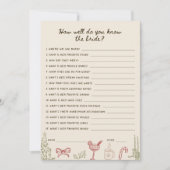 Wie gut kennen Sie die Bride Game Card? Einladung (Vorderseite)