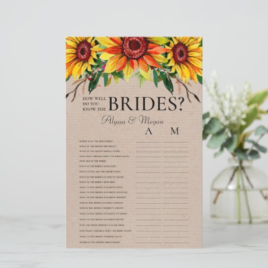 Wie gut kennen Sie die Brides Sunflowers LGBTQ? (Stehend Vorderseite)