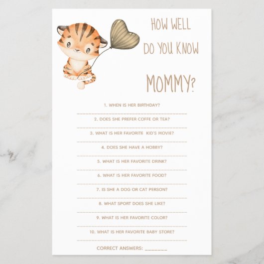 Wie gut kennen Sie die Mama Baby Showcard? Flyer (Vorne)