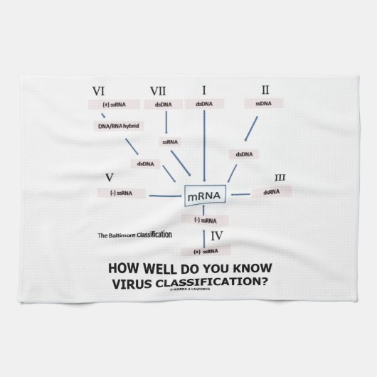 Wie gut kennen Sie Virus-Klassifikation? Geschirrtuch (Horizontal)