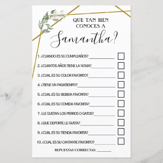 Wie gut kennen Sie zweisprachiges Brautparty? (Rückseite)