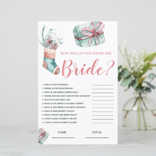 Wie gut kennen wir das Bride Christmas Bridal Game (Stehend Vorderseite)