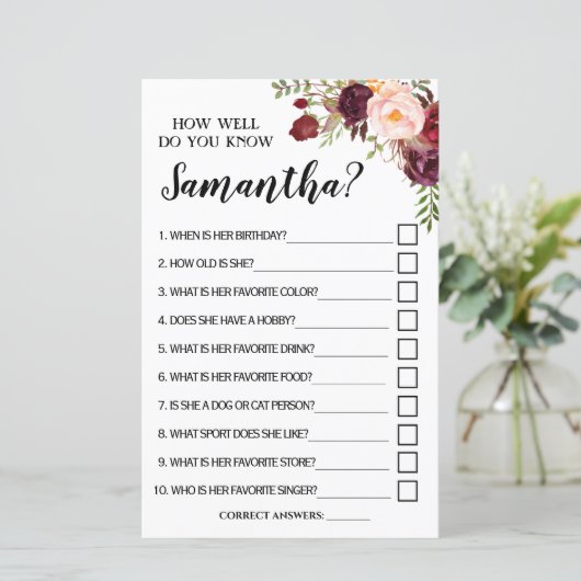 Wie gut kennst du Bride Marsala Shower Game? (Stehend Vorderseite)