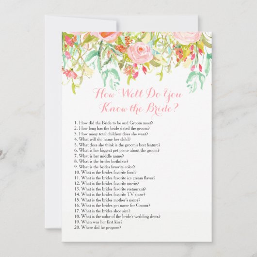 Wie gut kennst du die Braut? (Vorderseite)