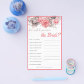 Wie gut kennst du die Braut? Brautparty-Karte Flyer (Einzeln)