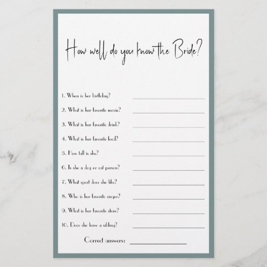 Wie gut kennst du die Braut? Showspiel-Flyer Flyer (Vorne)