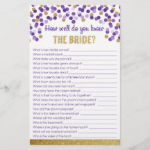 Wie gut kennst du die Braut? Spiel