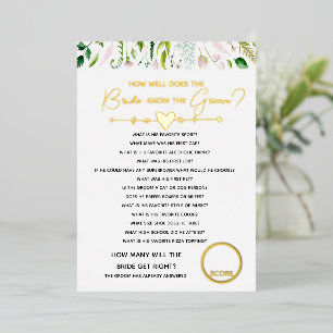 Wie gut kennt die Braut das Bräutigam-Baby-Shower- Folieneinladung