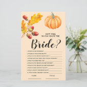 Wie gut Sie wissen, Bride Fall Pumpkin Bridal Game (Stehend Vorderseite)