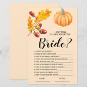 Wie gut Sie wissen, Bride Fall Pumpkin Bridal Game (Vorne/Hinten)