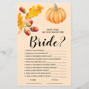 Wie gut Sie wissen, Bride Fall Pumpkin Bridal Game