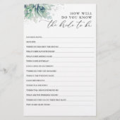 Wie gut weißt du, dass die Braut Brautparty ist? (Vorderseite)