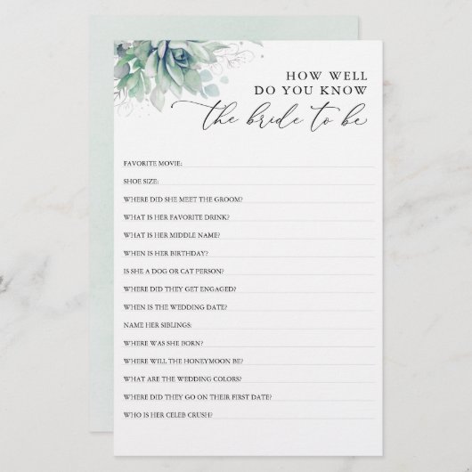 Wie gut weißt du, dass die Braut Brautparty ist? (Vorne/Hinten)