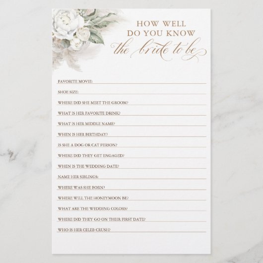 Wie gut weißt du, dass die Braut Brautparty ist? (Vorderseite)