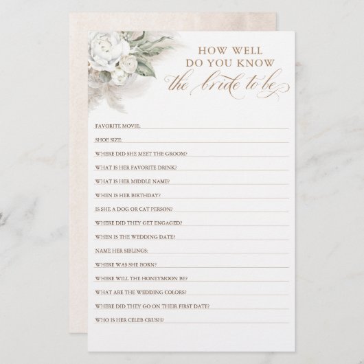 Wie gut weißt du, dass die Braut Brautparty ist? (Vorne/Hinten)