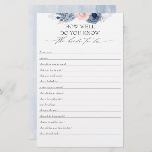 Wie gut weißt du, dass die Braut Brautparty ist? (Vorne/Hinten)