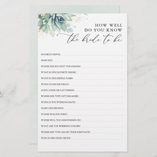 Wie gut weißt du, dass die Braut Brautparty ist? (Vorne/Hinten)