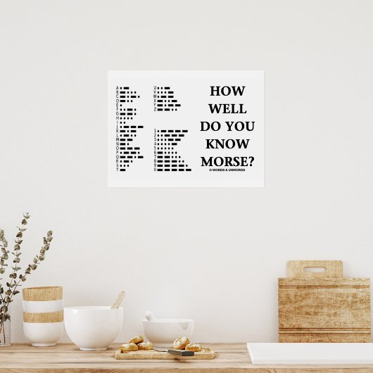 Wie gut weißt du Morse? (Intl Morse Code) Poster (Küche)