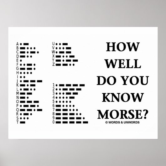 Wie gut weißt du Morse? (Intl Morse Code) Poster (Vorne)