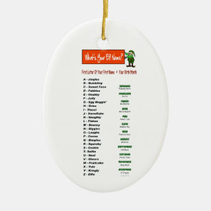 Wie heißt dein Elf?Weihnachtsschmuck Keramik Ornament