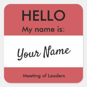 Wie heißt du? quadratischer aufkleber