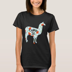 Wie heißt er   Spanischer Wortwitz Lama T-Shirt