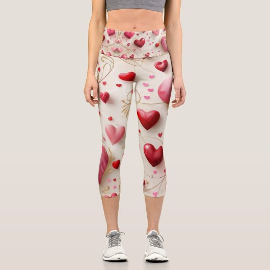Wie Herzen fallen Capri Leggings (Vorderseite)