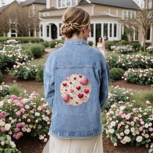 Wie Herzen fallen Jeansjacke (Hochzeit Rückseite)