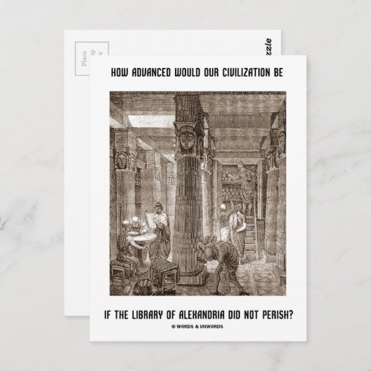 Wie hoch die Zivilisation ist, wenn Bibliothek Ale Postkarte (Vorne/Hinten)