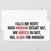 WIE HÜBSCH DU BIST (Vorne/Hinten)